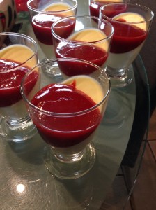 Panna Cotta mit Erdbeer-Himbeer-Pürrée